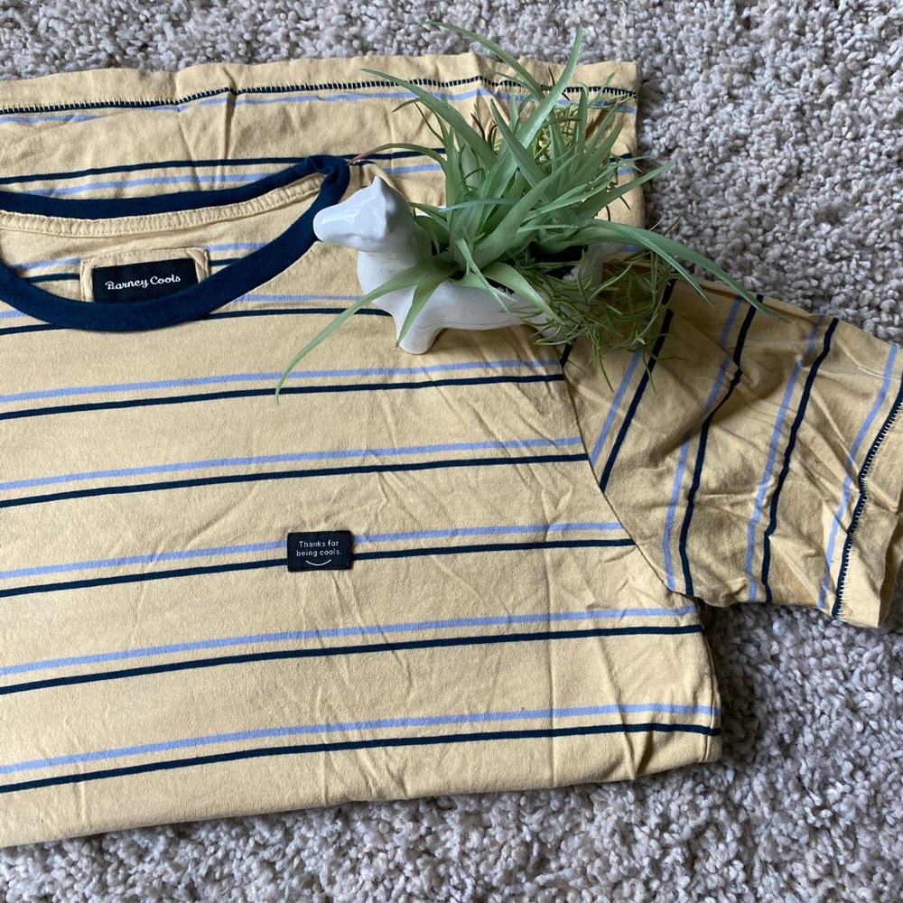 Vintage simple thanks for being cool Barney cools unique yellow striped …